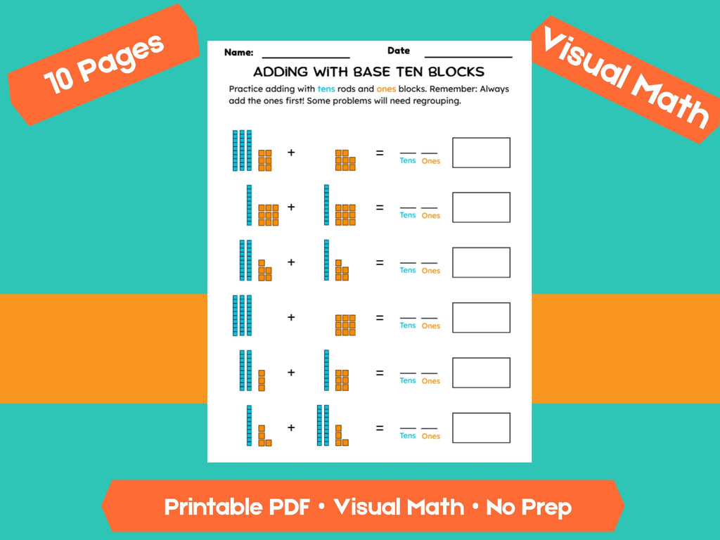 Regrouping Addition Worksheets up to 100 | 10 Pages Printable Math Practice | Addends Within 49 | Homeschool & Classroom PDF