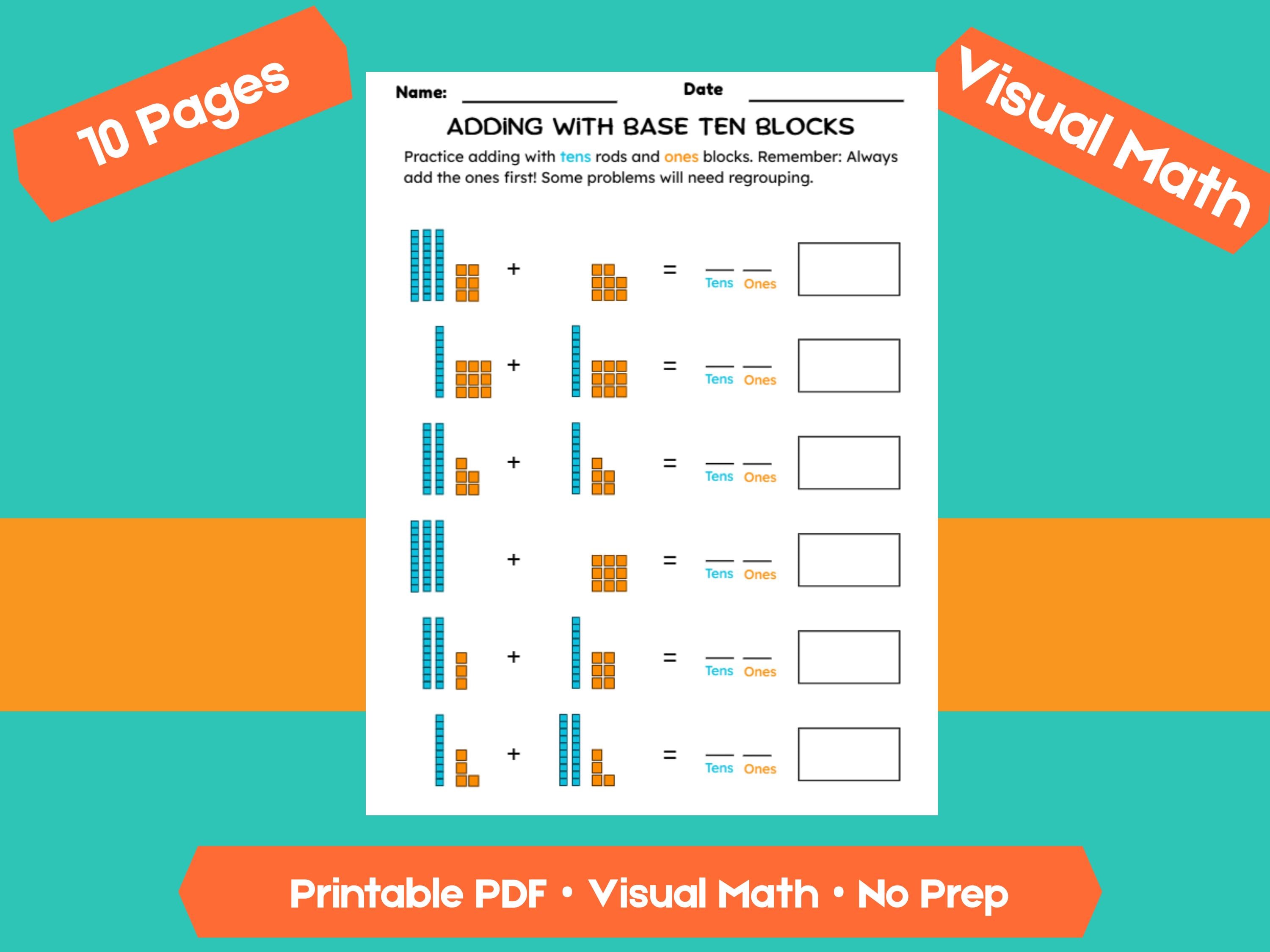 Regrouping Addition Worksheets up to 100 | 10 Pages Printable Math Practice | Addends Within 49 | Homeschool & Classroom PDF