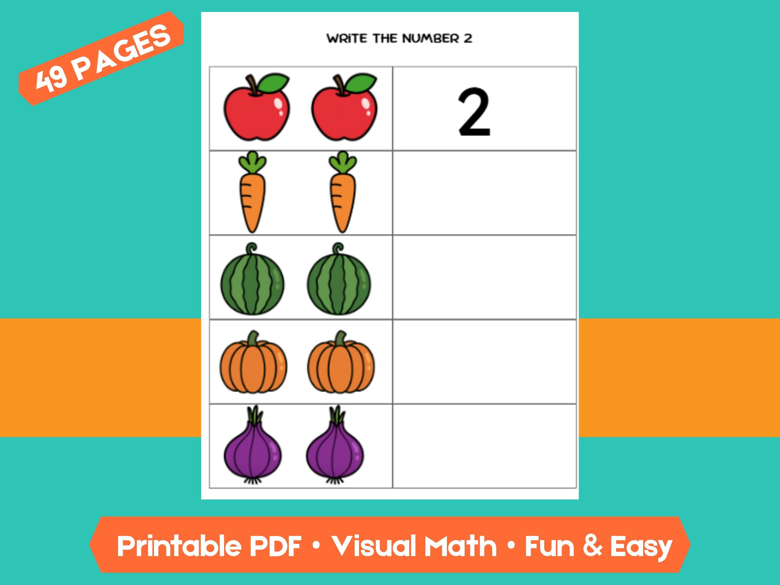 Preschool Numbers & Counting Worksheets: Farm Theme Math Printable (PDF Download)