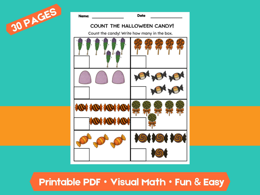 Halloween Math Worksheet Bundle | 30 Pages of Counting, Addition & Subtraction Fun (within 1–10) for Classroom or Homeschool