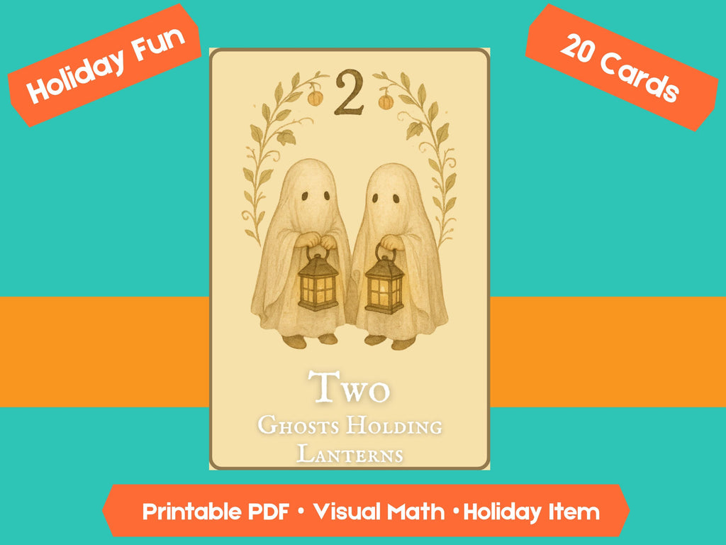Halloween Counting Cards 1-20: Fall Math Flashcards (PDF Downloadable