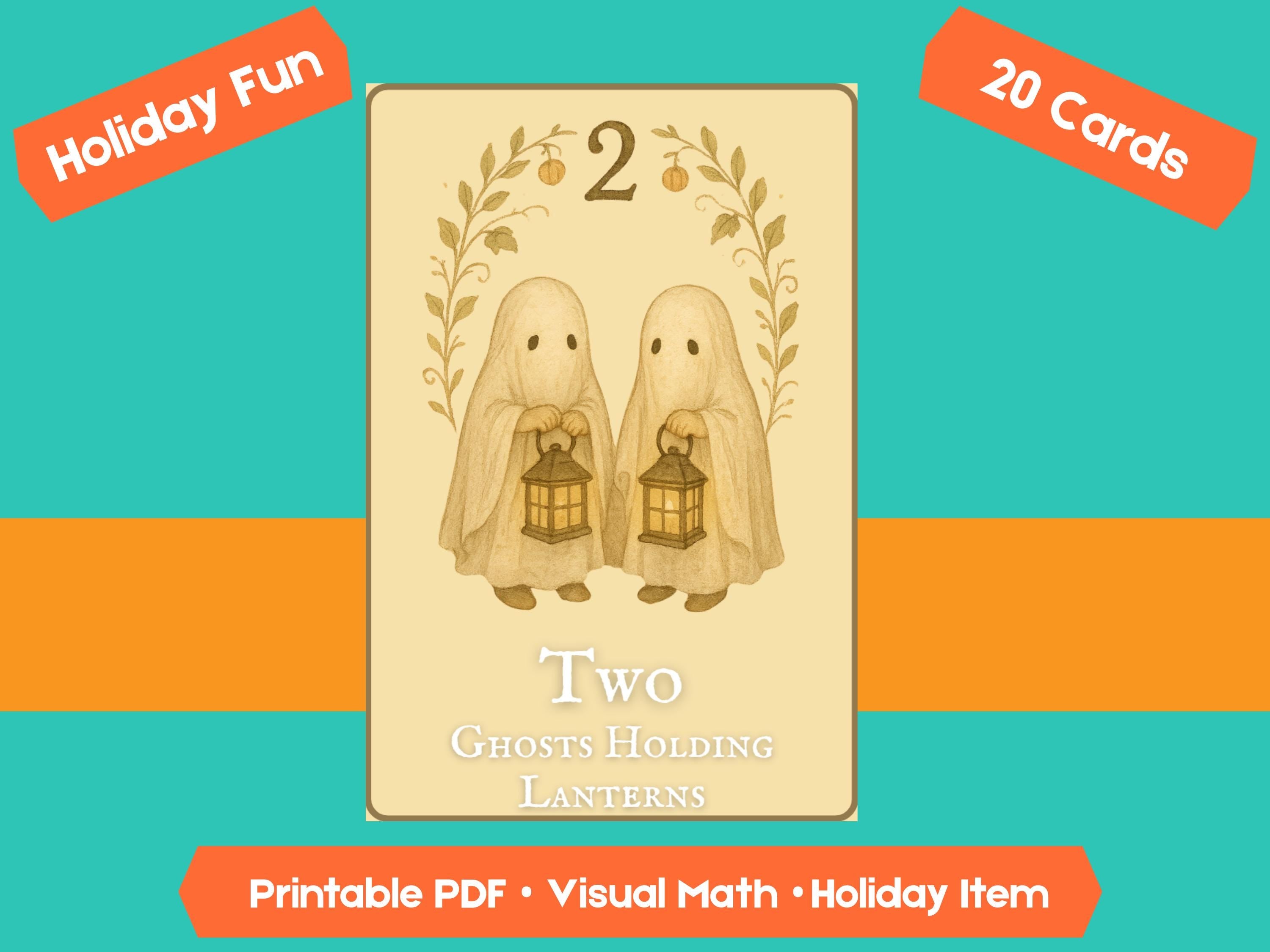 Halloween Counting Cards 1-20: Fall Math Flashcards (PDF Downloadable