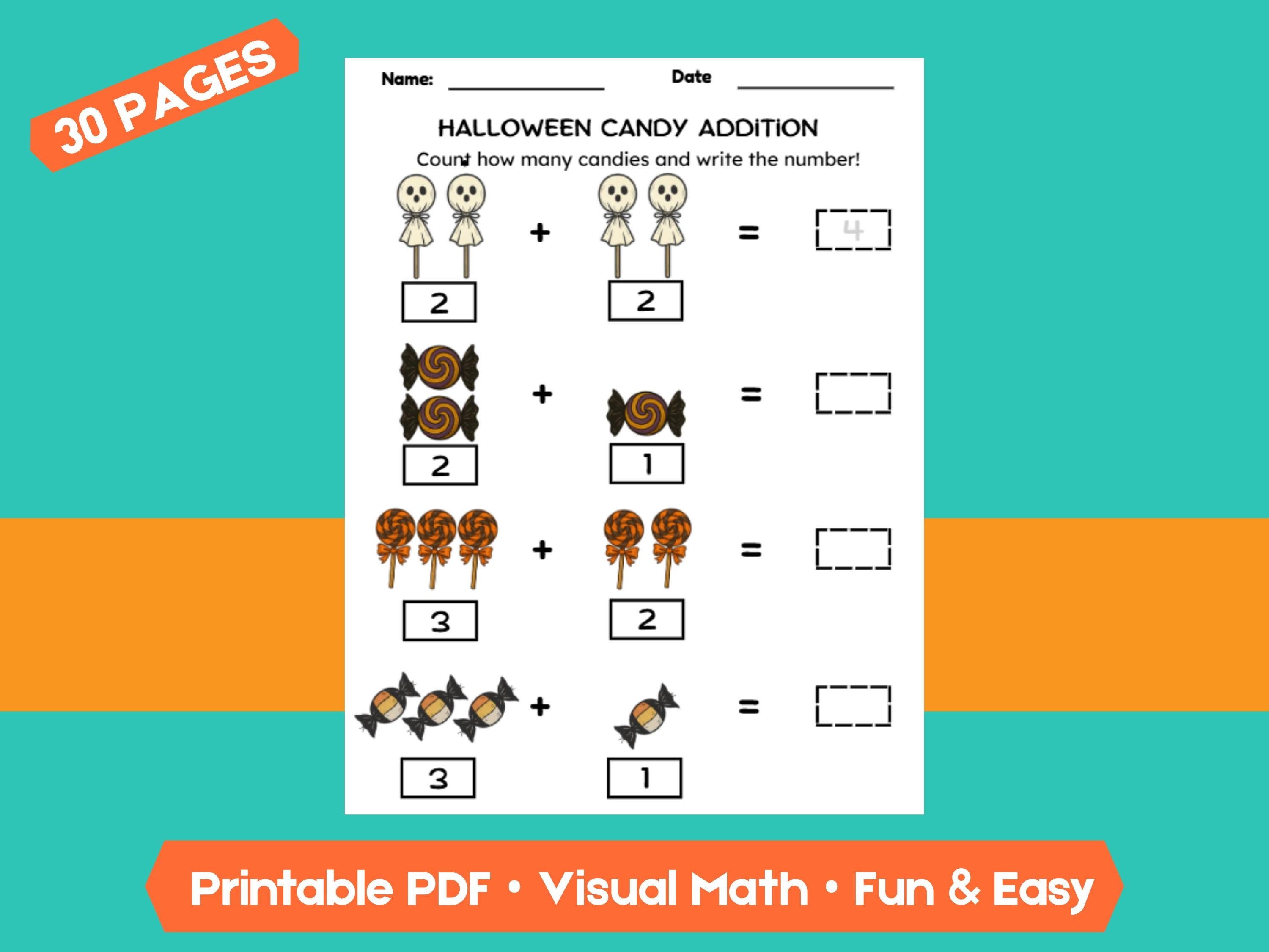 Halloween Math Worksheet Bundle | 30 Pages of Counting, Addition & Subtraction Fun (within 1–10) for Classroom or Homeschool