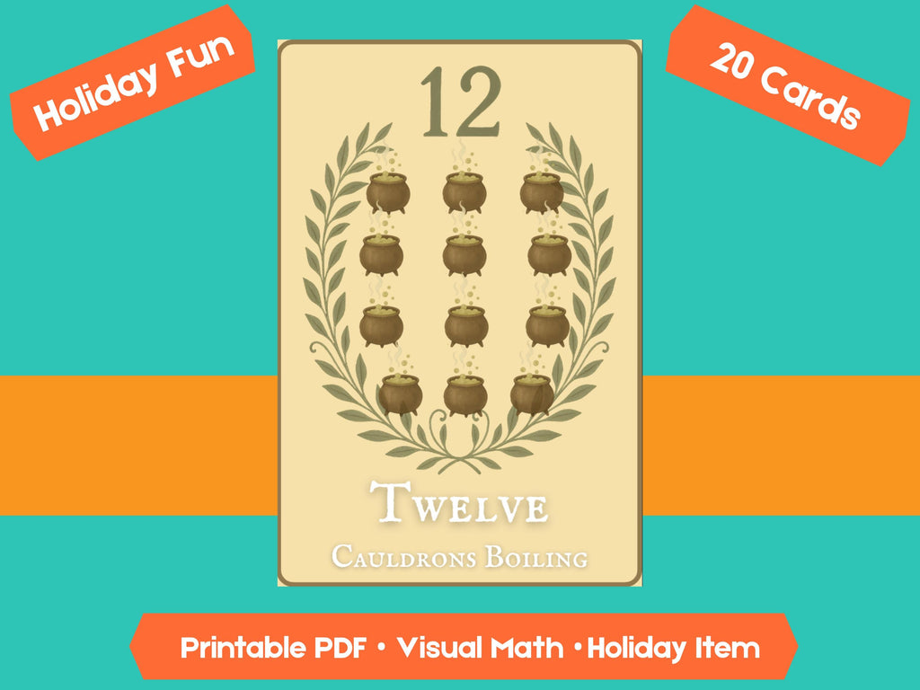 Halloween Counting Cards 1-20: Fall Math Flashcards (PDF Downloadable