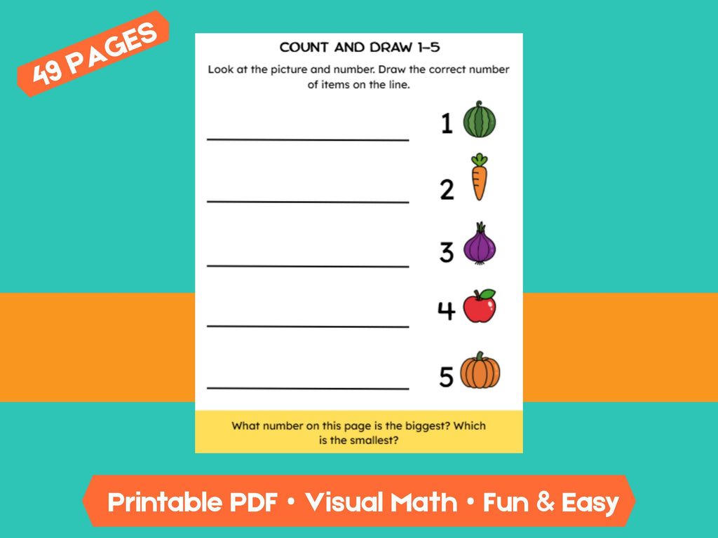 Preschool Numbers & Counting Worksheets: Farm Theme Math Printable (PDF Download)