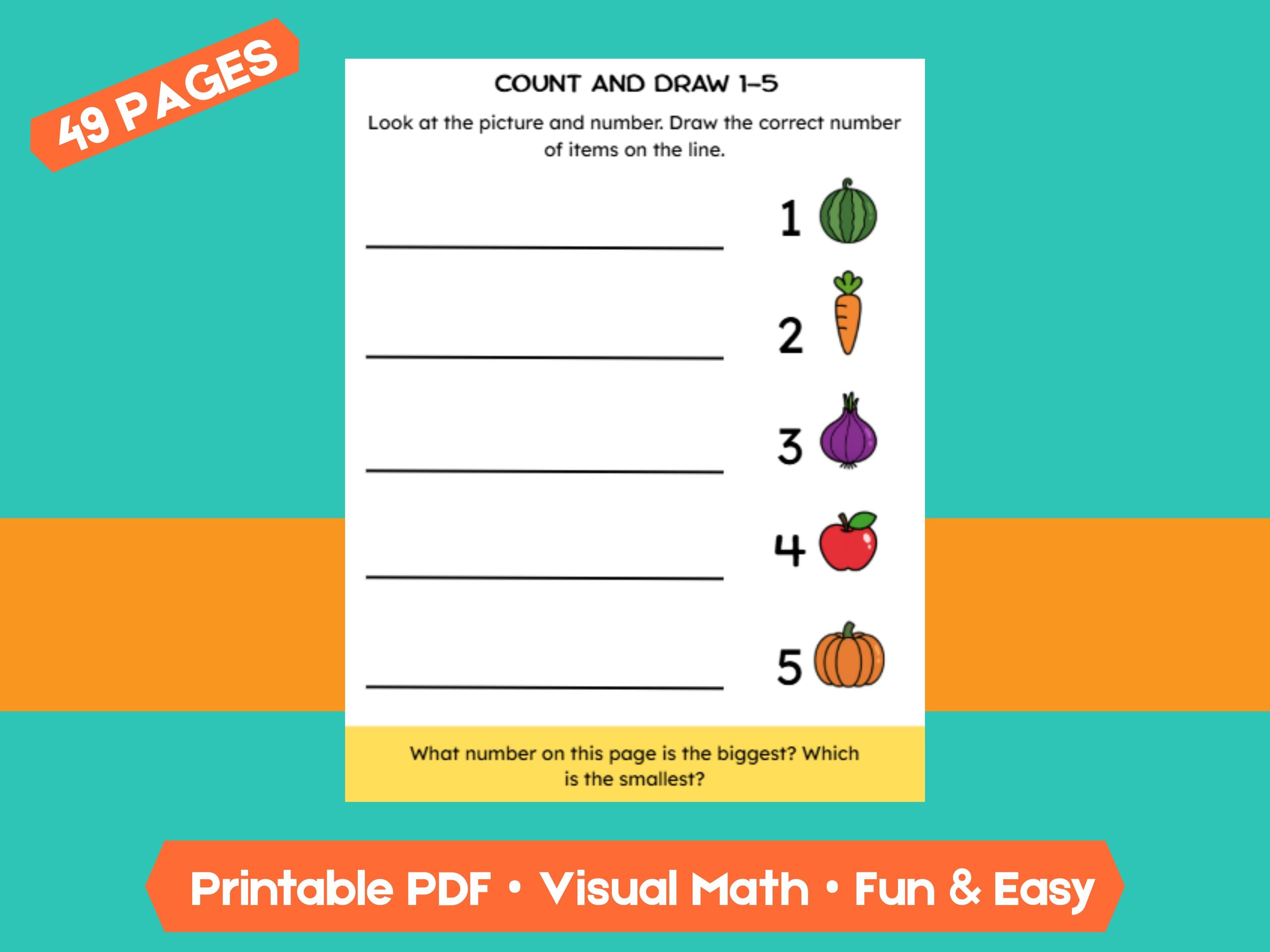 Preschool Numbers & Counting Worksheets: Farm Theme Math Printable (PDF Download)