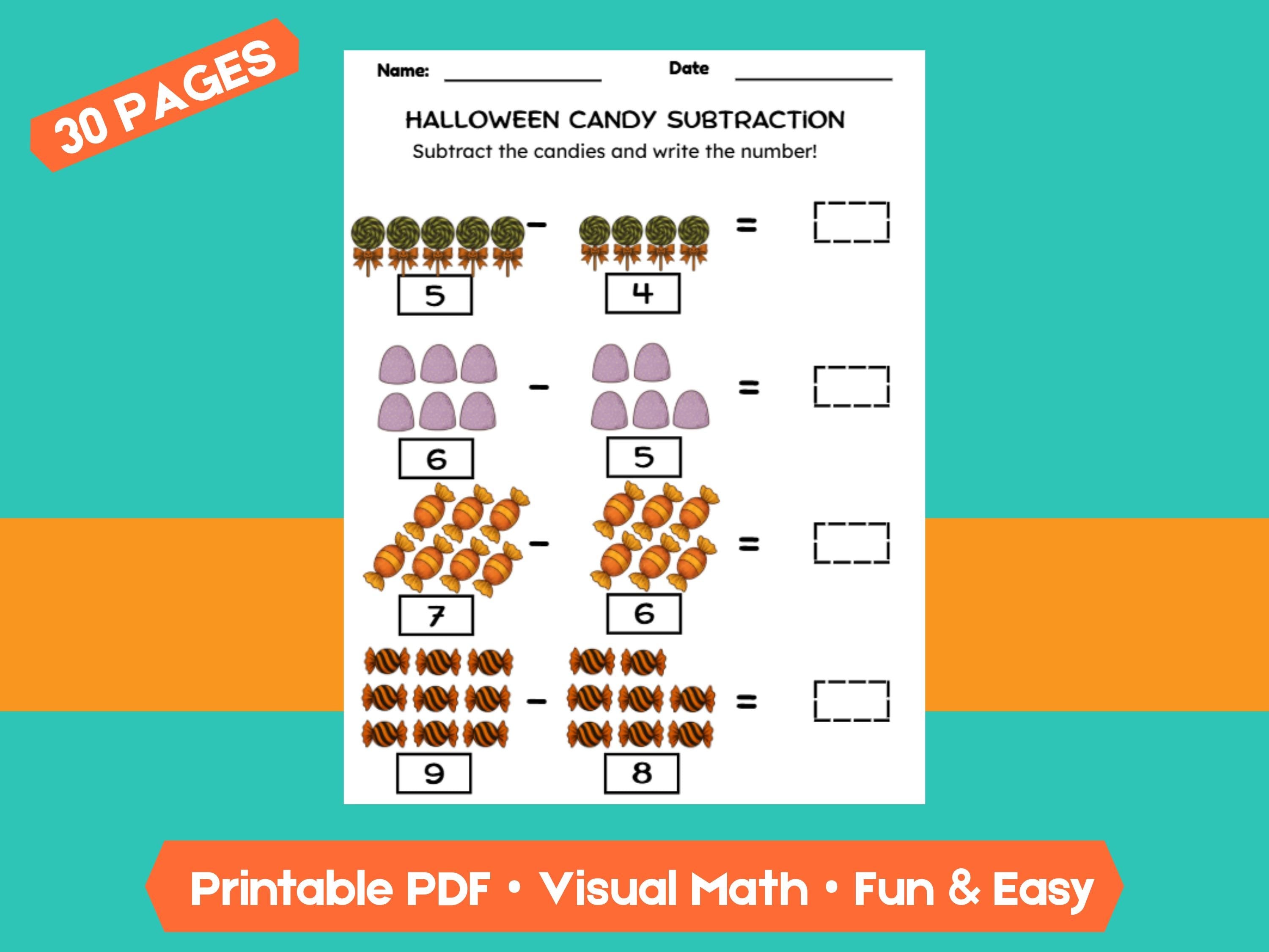 Halloween Math Worksheet Bundle | 30 Pages of Counting, Addition & Subtraction Fun (within 1–10) for Classroom or Homeschool