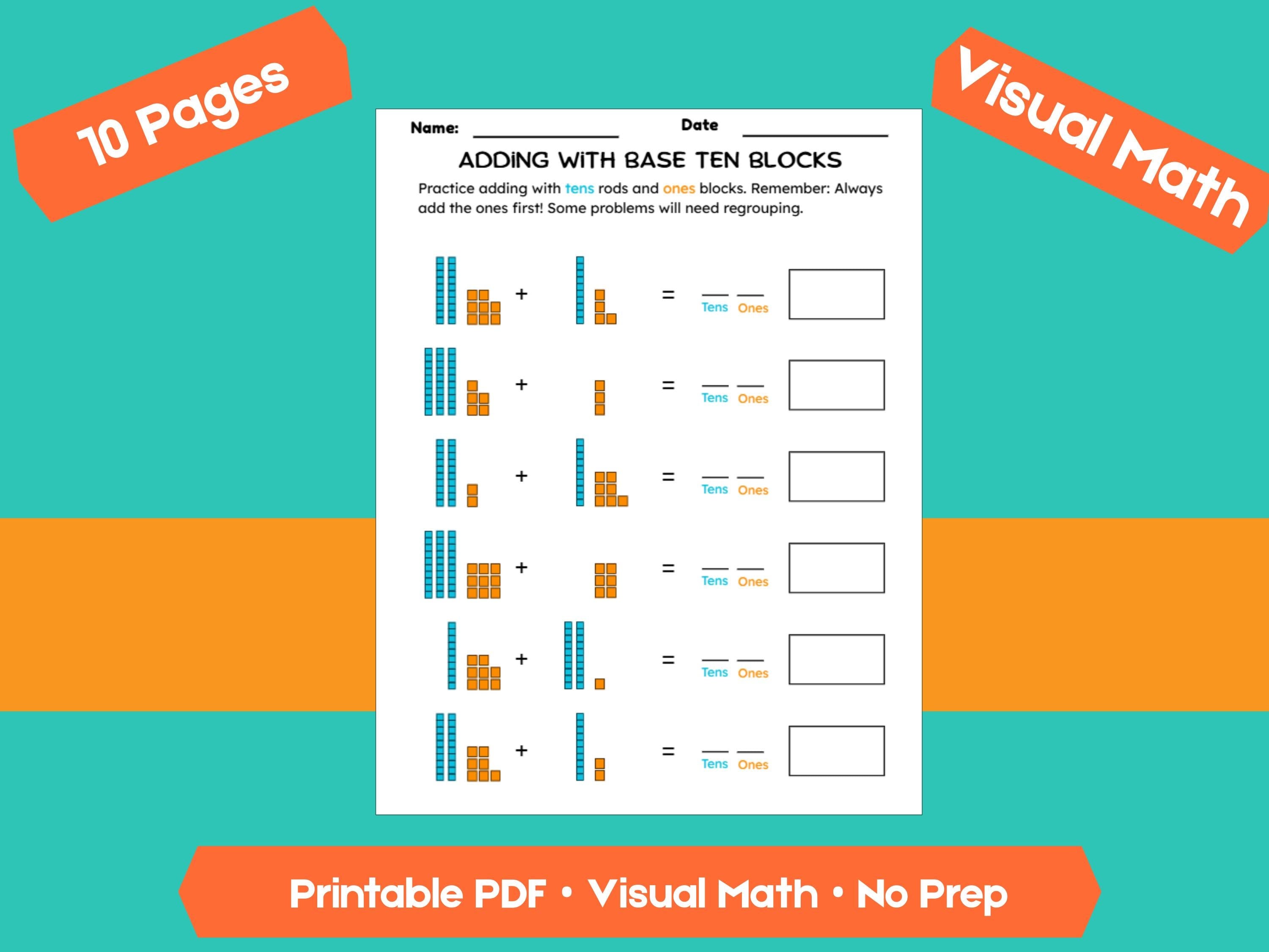 Regrouping Addition Worksheets up to 100 | 10 Pages Printable Math Practice | Addends Within 49 | Homeschool & Classroom PDF