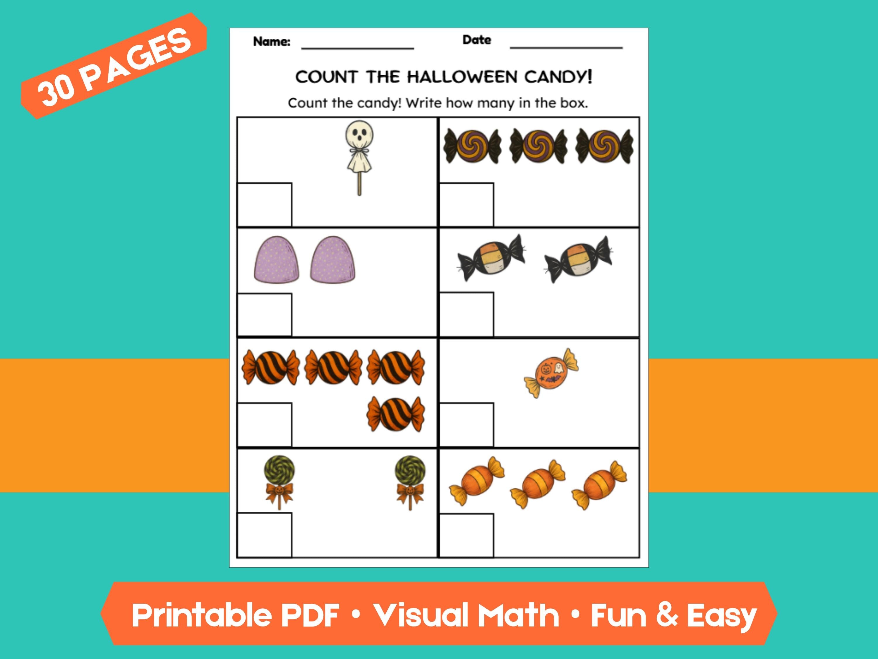 Halloween Math Worksheet Bundle | 30 Pages of Counting, Addition & Subtraction Fun (within 1–10) for Classroom or Homeschool