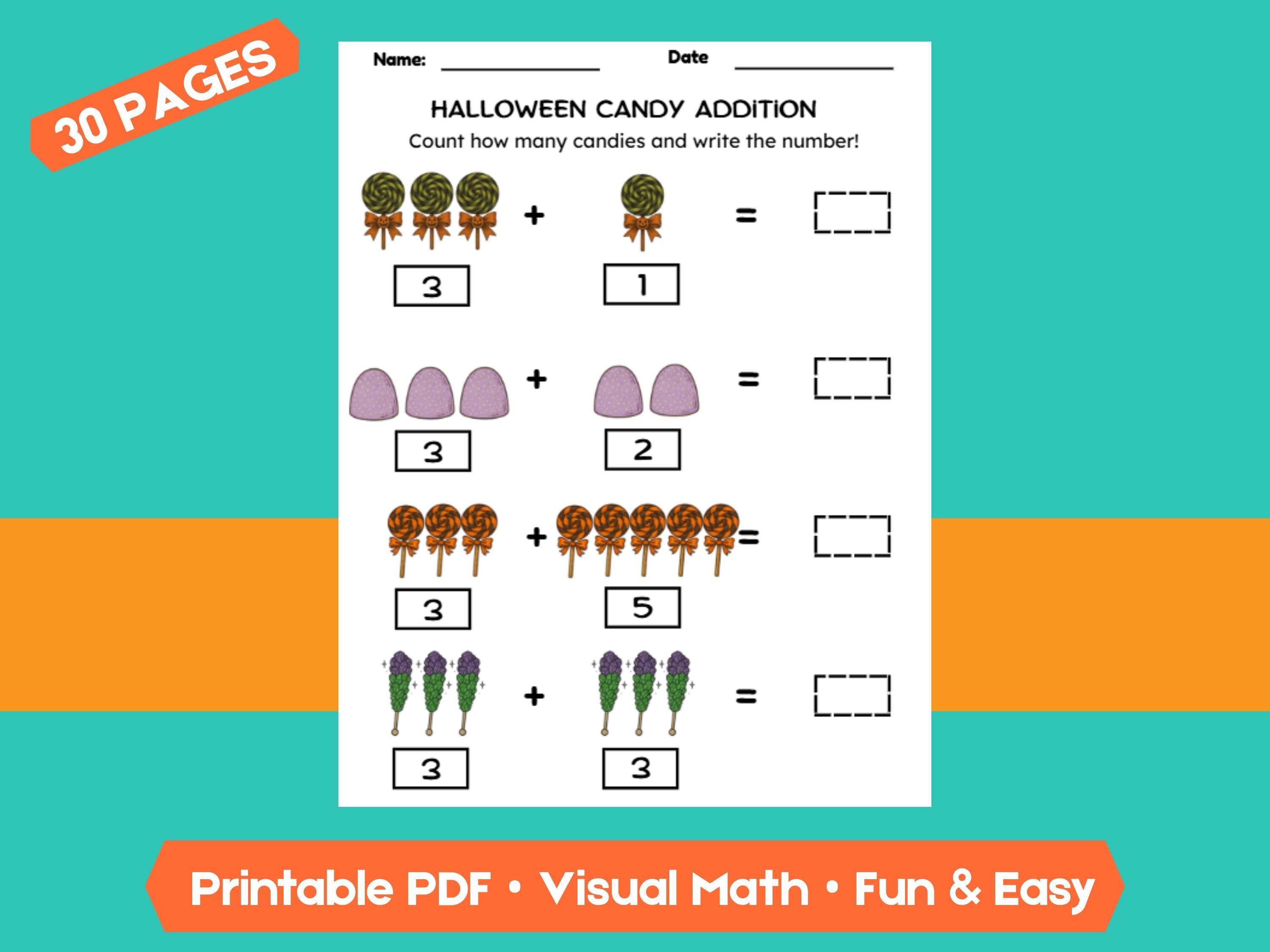 Halloween Math Worksheet Bundle | 30 Pages of Counting, Addition & Subtraction Fun (within 1–10) for Classroom or Homeschool