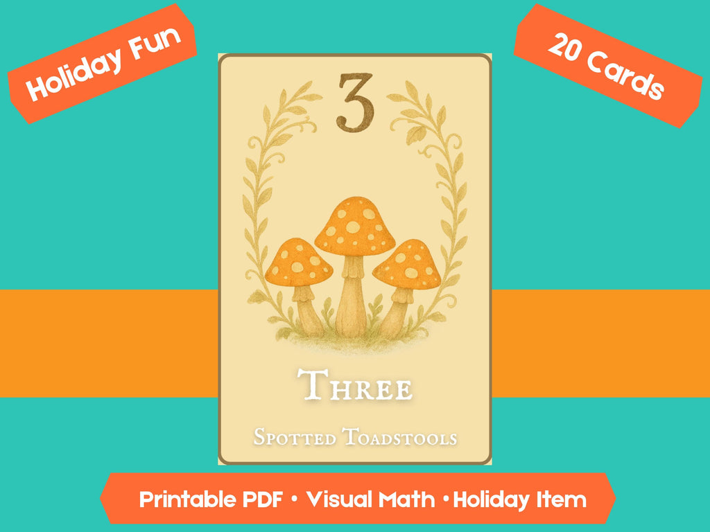 Halloween Counting Cards 1-20: Fall Math Flashcards (PDF Downloadable