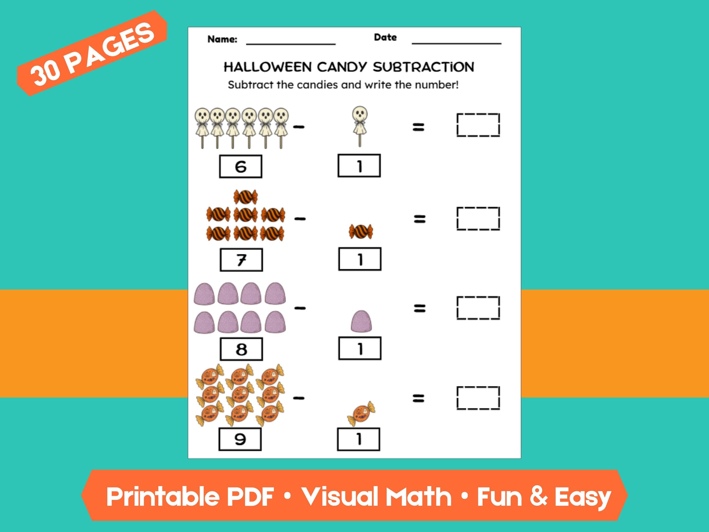 Halloween Math Worksheet Bundle | 30 Pages of Counting, Addition & Subtraction Fun (within 1–10) for Classroom or Homeschool