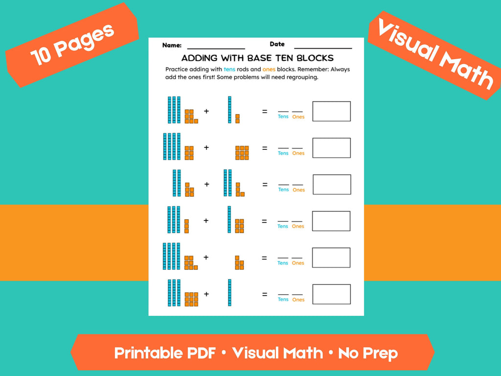 Regrouping Addition Worksheets up to 100 | 10 Pages Printable Math Practice | Addends Within 49 | Homeschool & Classroom PDF
