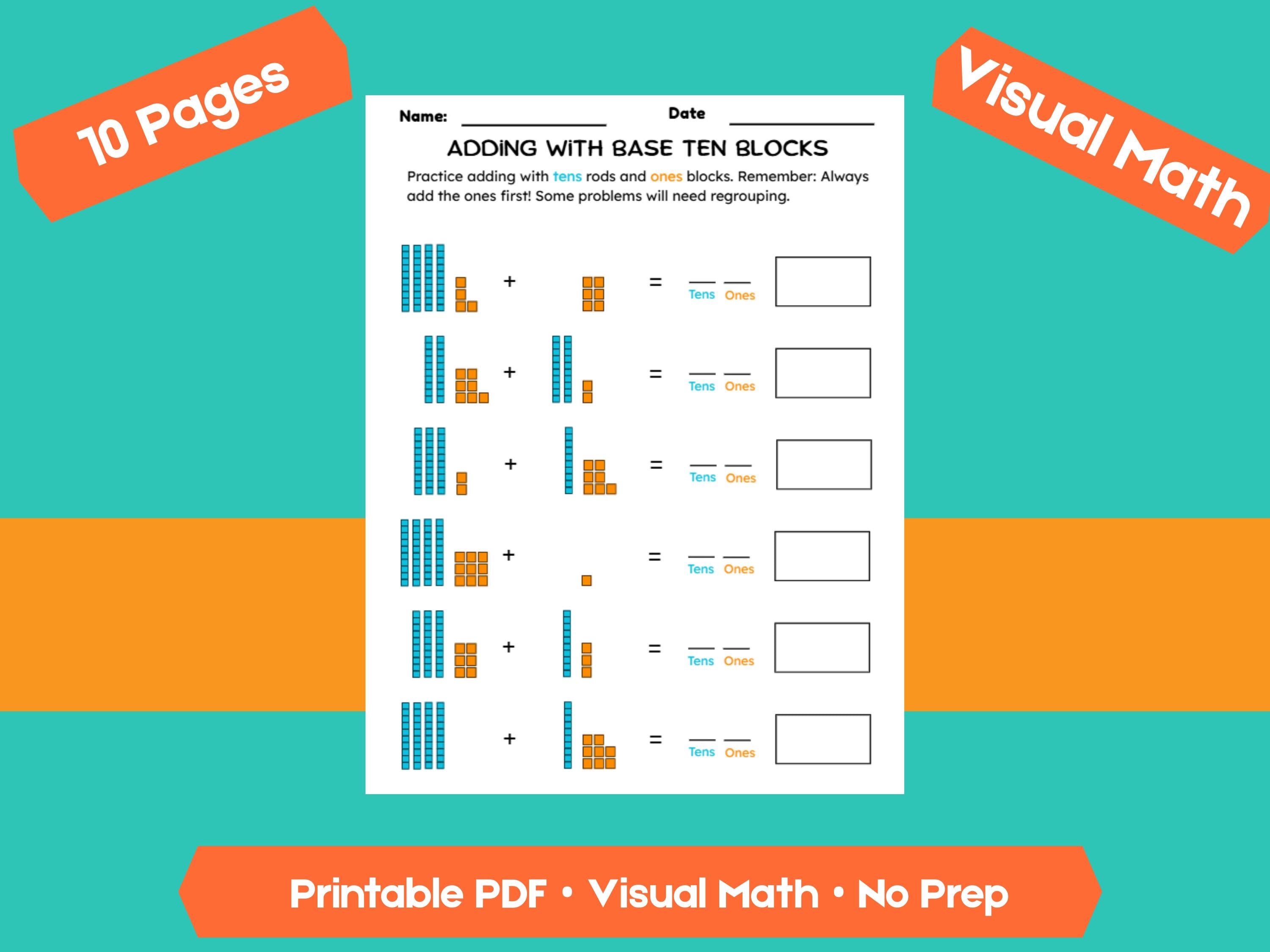Regrouping Addition Worksheets up to 100 | 10 Pages Printable Math Practice | Addends Within 49 | Homeschool & Classroom PDF