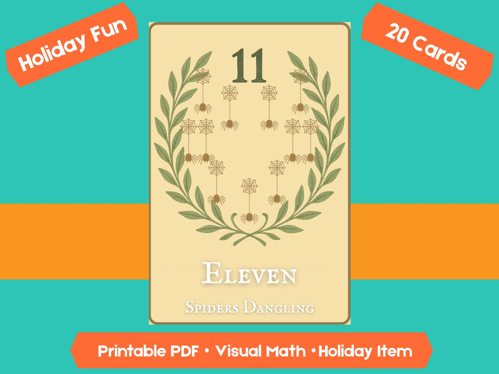 Halloween Counting Cards 1-20: Fall Math Flashcards (PDF Downloadable