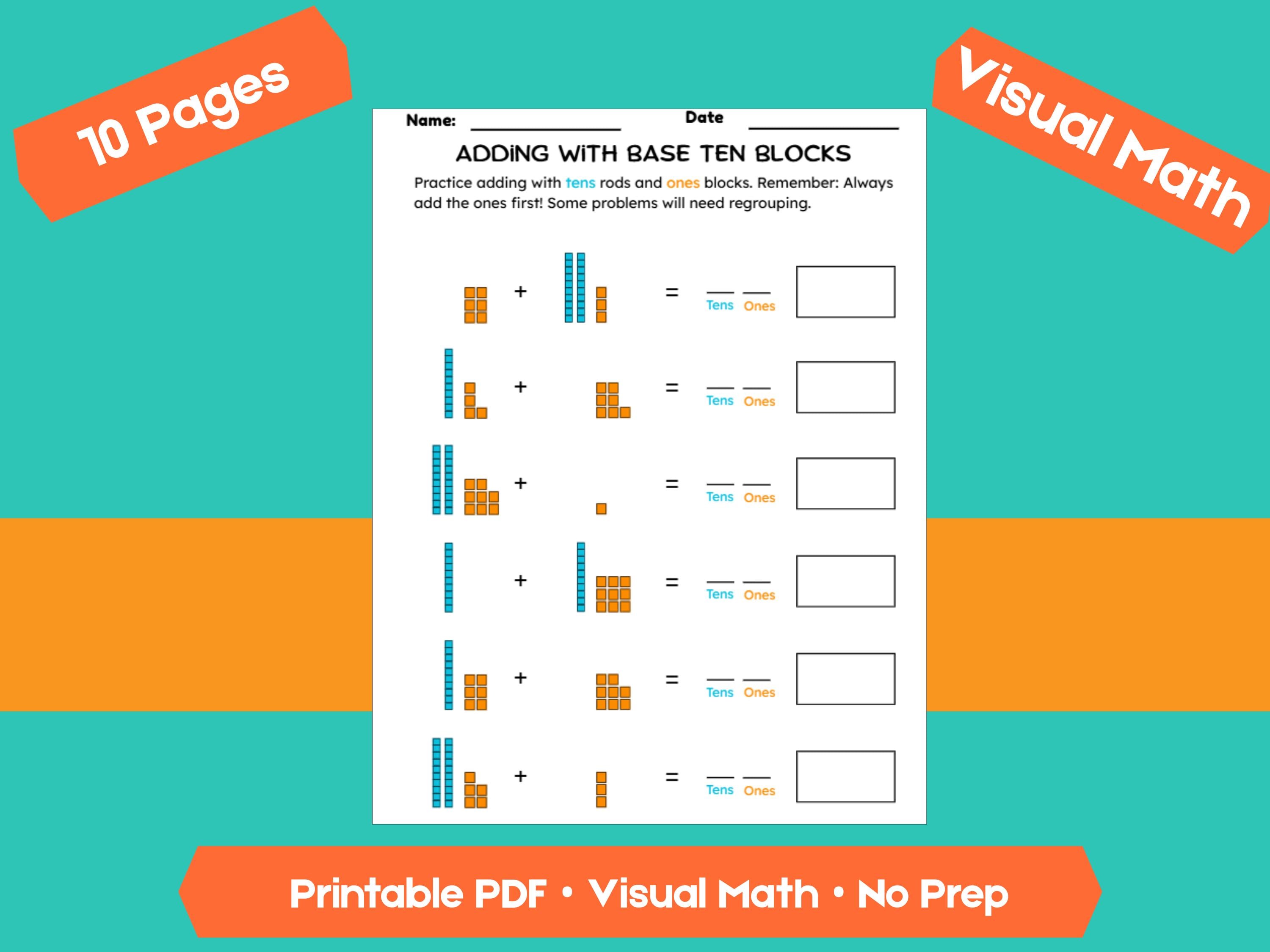 Regrouping Addition Worksheets up to 100 | 10 Pages Printable Math Practice | Addends Within 49 | Homeschool & Classroom PDF