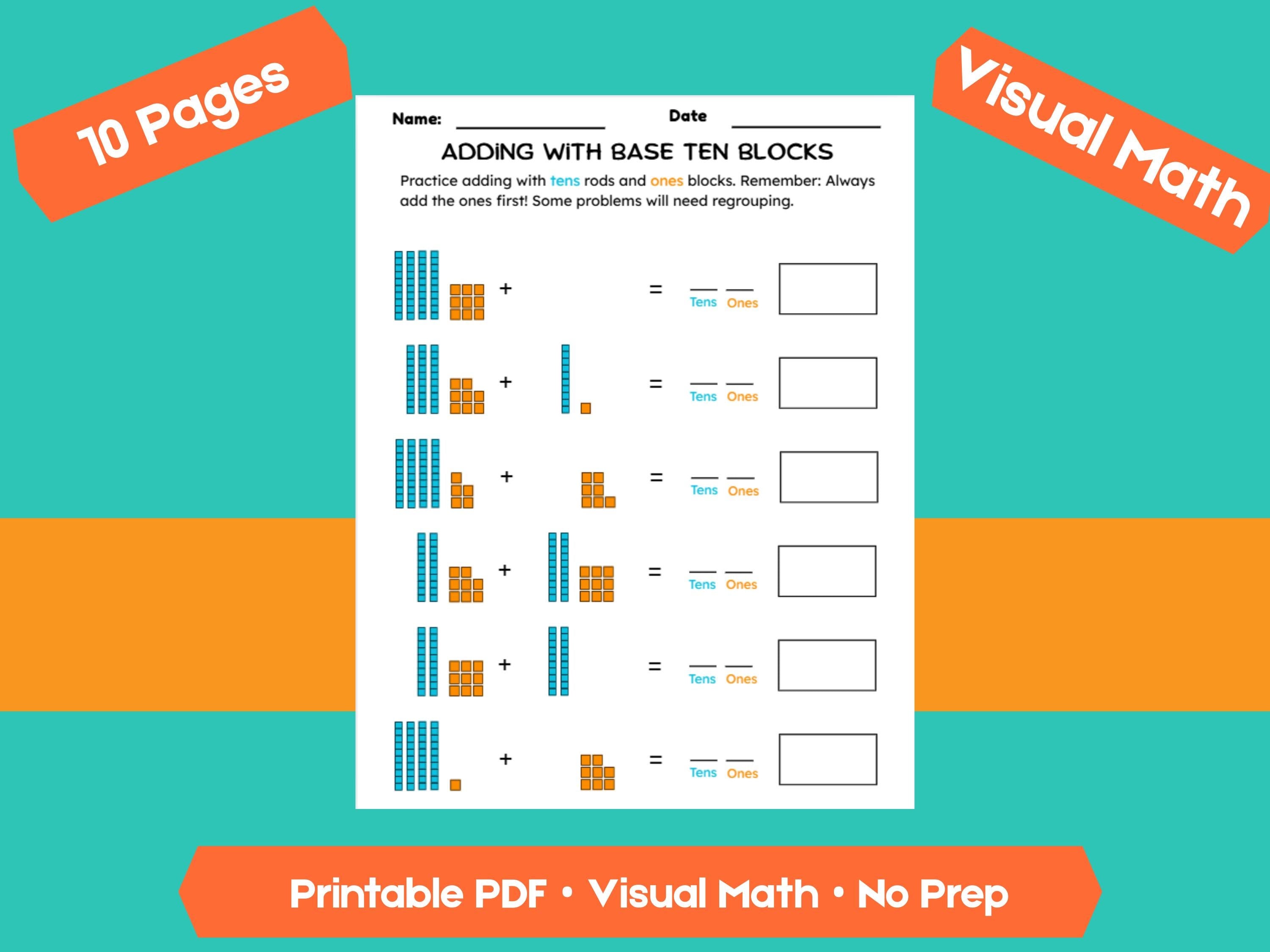 Regrouping Addition Worksheets up to 100 | 10 Pages Printable Math Practice | Addends Within 49 | Homeschool & Classroom PDF